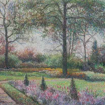 Le jardin des tulipes - H. Claude Pissarro (b. 1935 - )